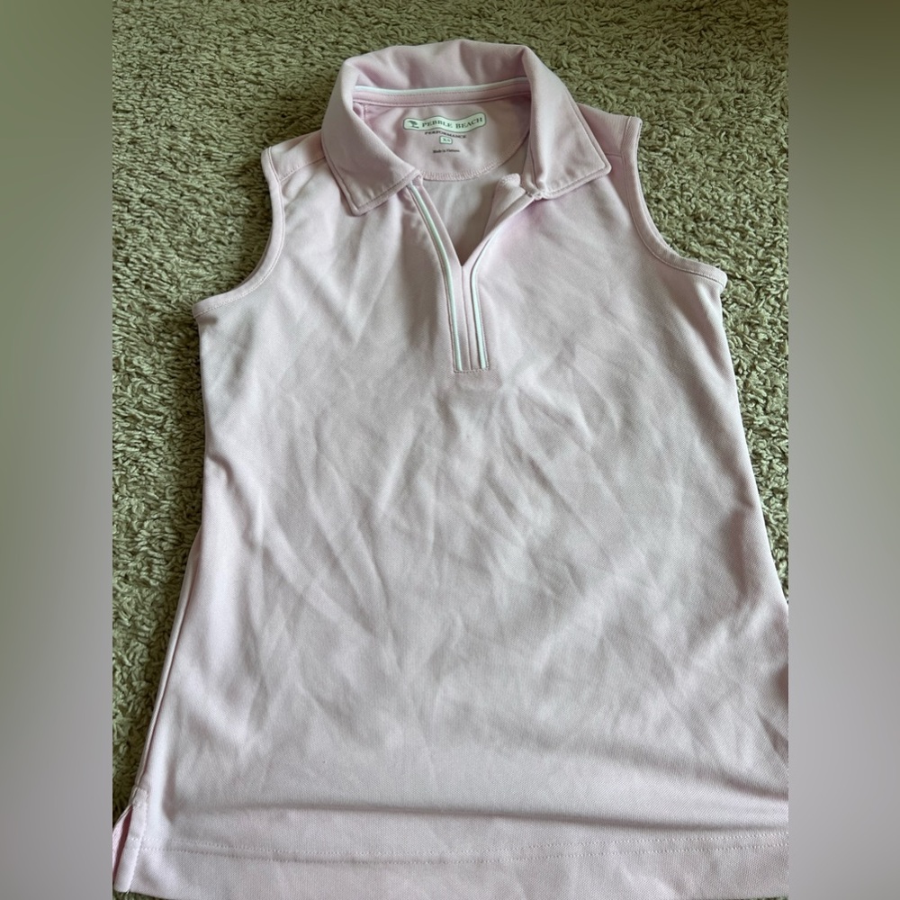 Baby pink pebble beach athletic/ golf/polo tank